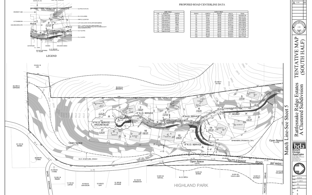 Rattlesnake-Tentative Map (South Half) - Bisnett Design Associates